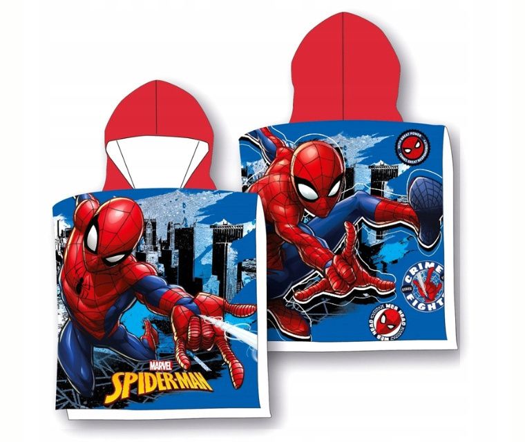  Poncho handtuch spiderman für kinder 60x120 haube