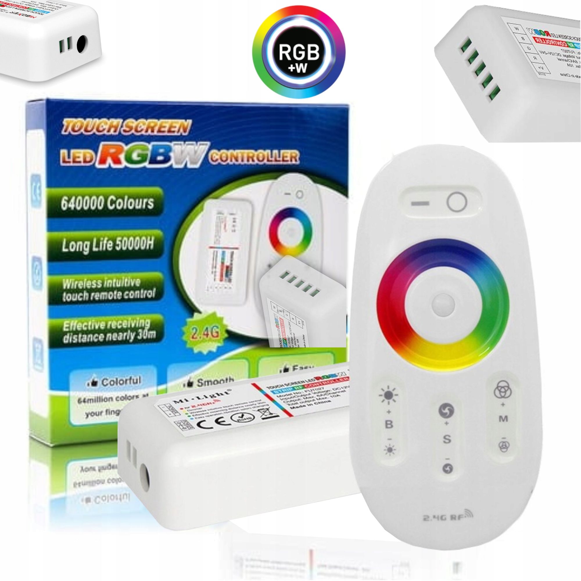  Komplektas valdiklio smart home wifi led'ams mono arba cct + valdymo pultelis zonų