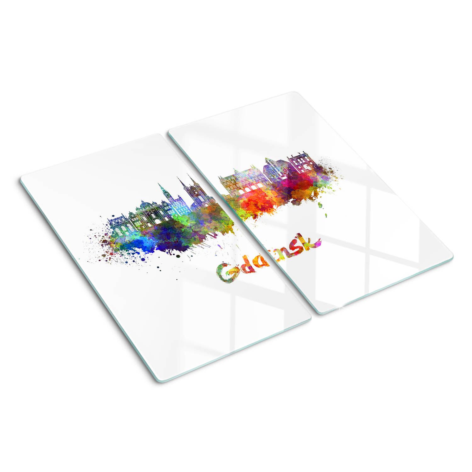 Cutting table glass painting prickly pear 2x30x52 cm