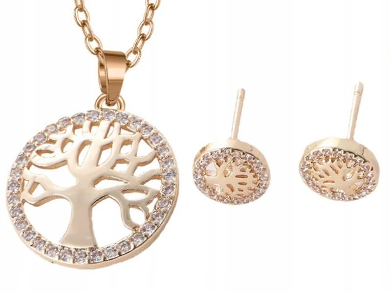  Golden garnitur schmuck elegant vergoldet muster mit weißer perle i zirkonia