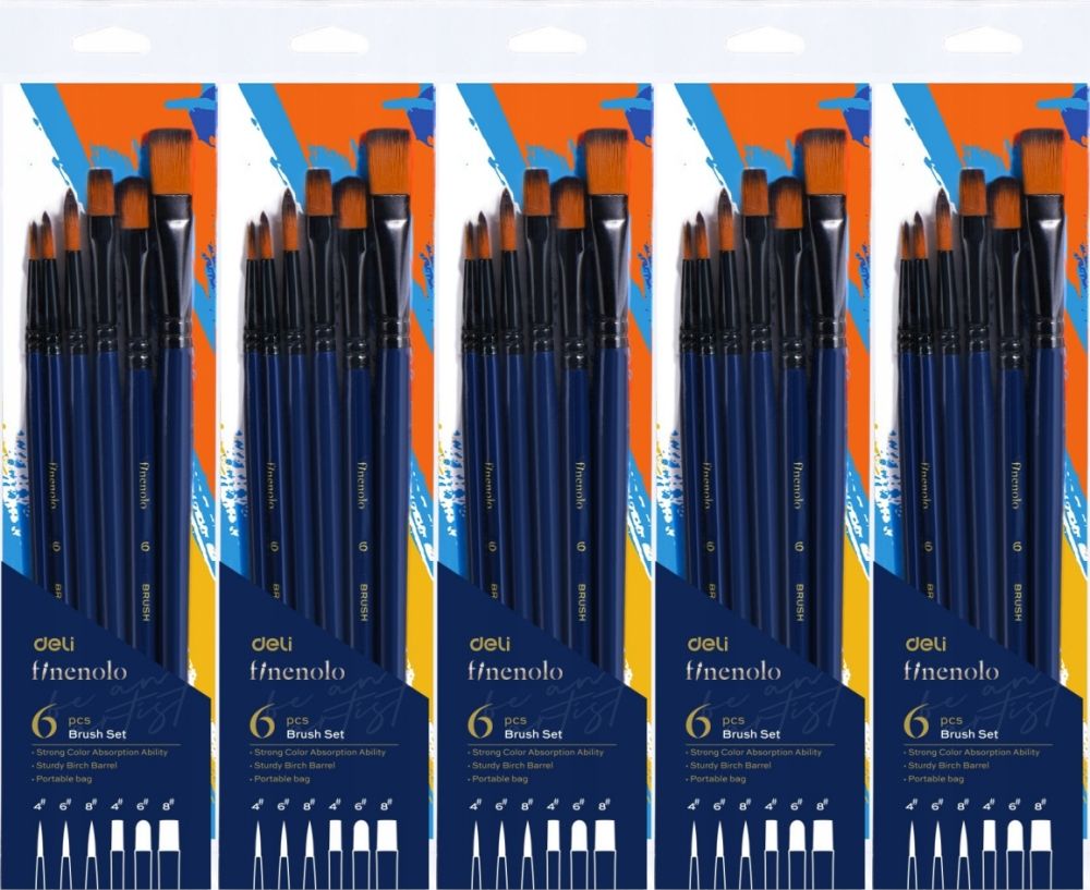  Bürsten 6 pcs. mix größen runden flach oval garnitur deli finenolo x2