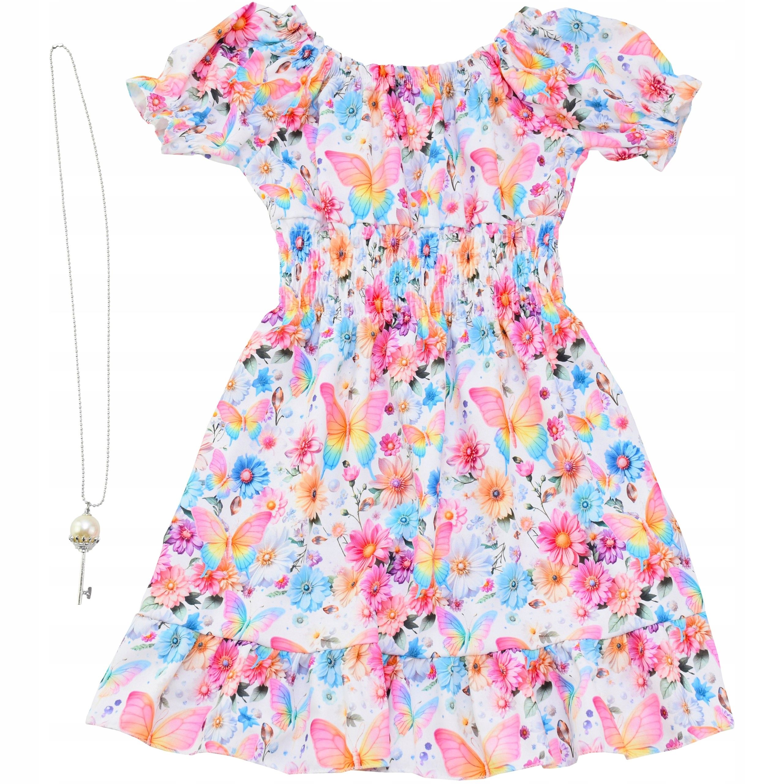  Kleid für mädchen weiß schmetterlinge handtasche jahr blumen muster für ein kind 6 y
