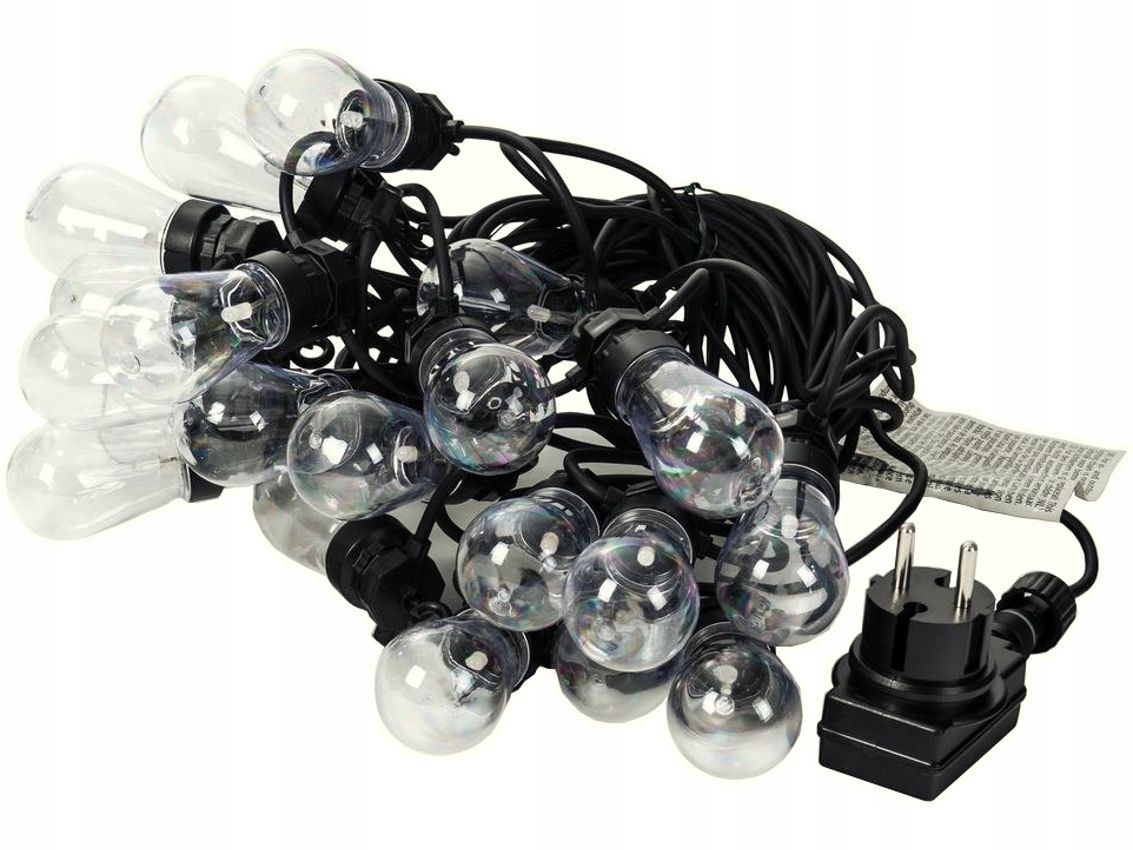  Išorinis girlianda sodui 567 baltas led ant vielutės 230v valdiklio - 9 m