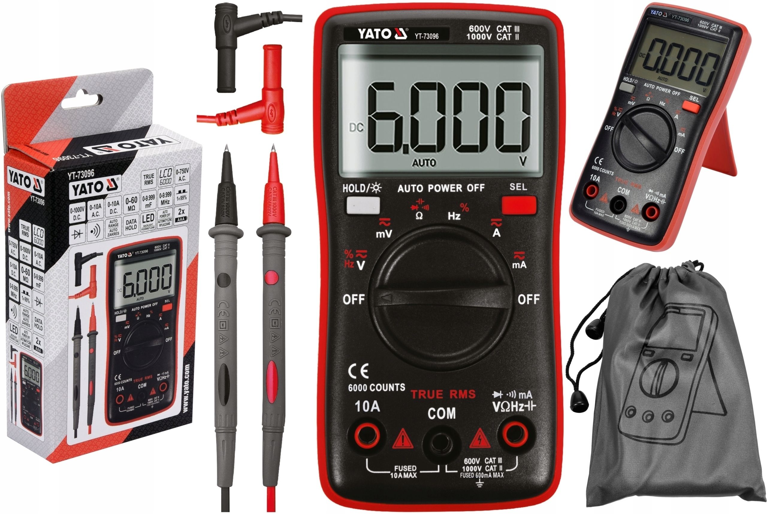  Yato digitální měřič true rms displej lcd automatický rozsah multimetr yt-73096