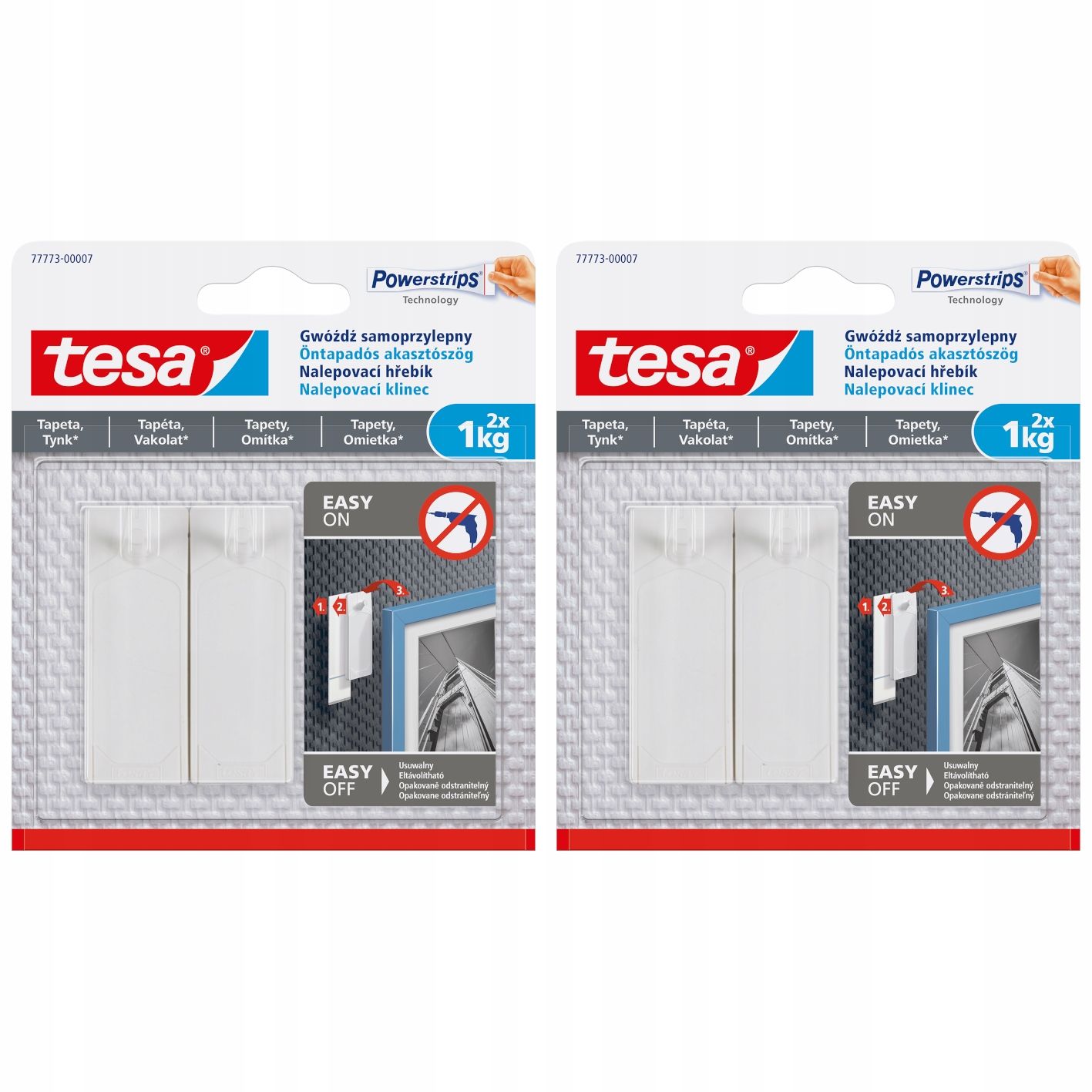  Tesa vinis lipnus paveikslams - kabliukai sieninis montavimas baltas 1kg x2