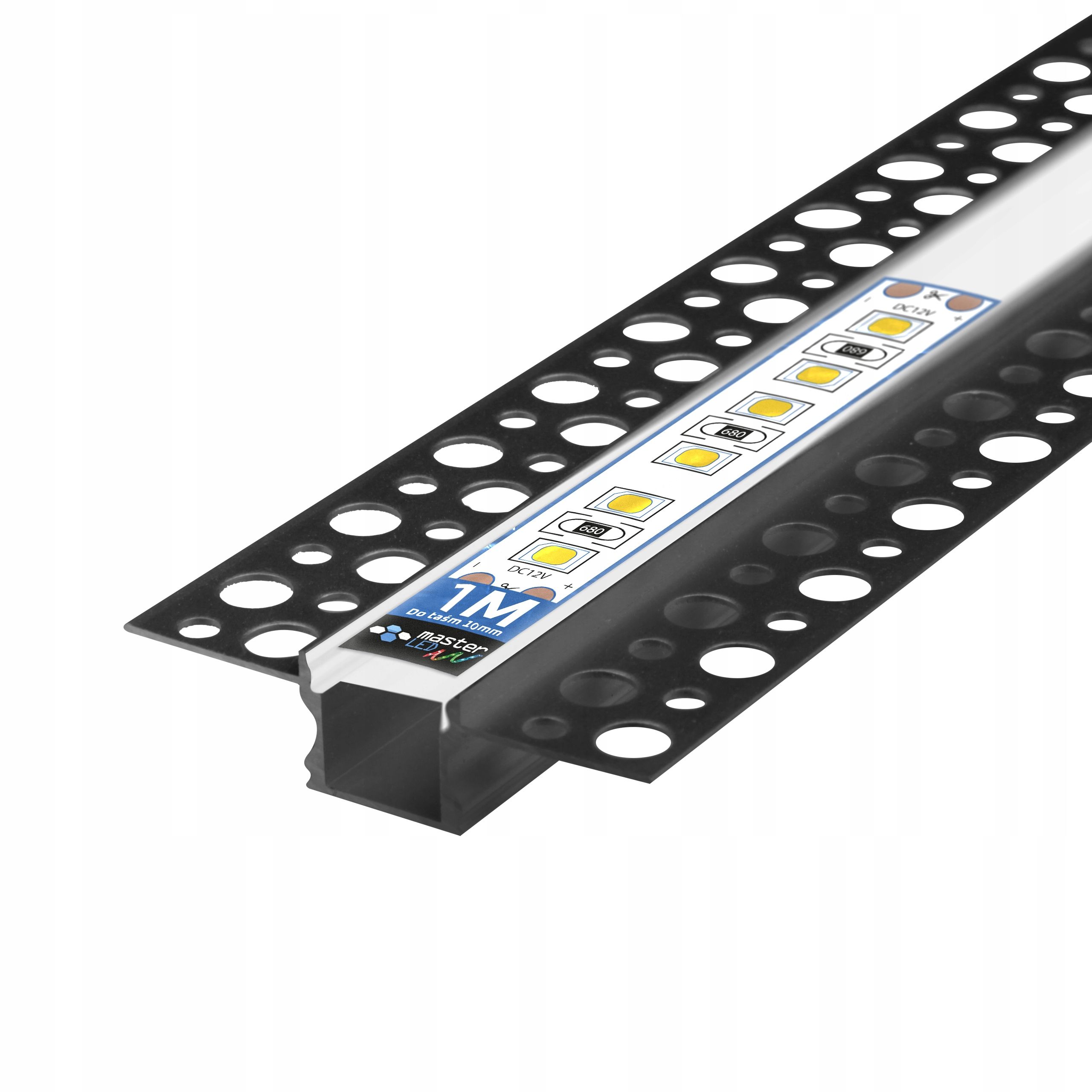  Profil led aluminium 10mm in gk pappkarton gips fliese kafli glasuren 2m + haube
