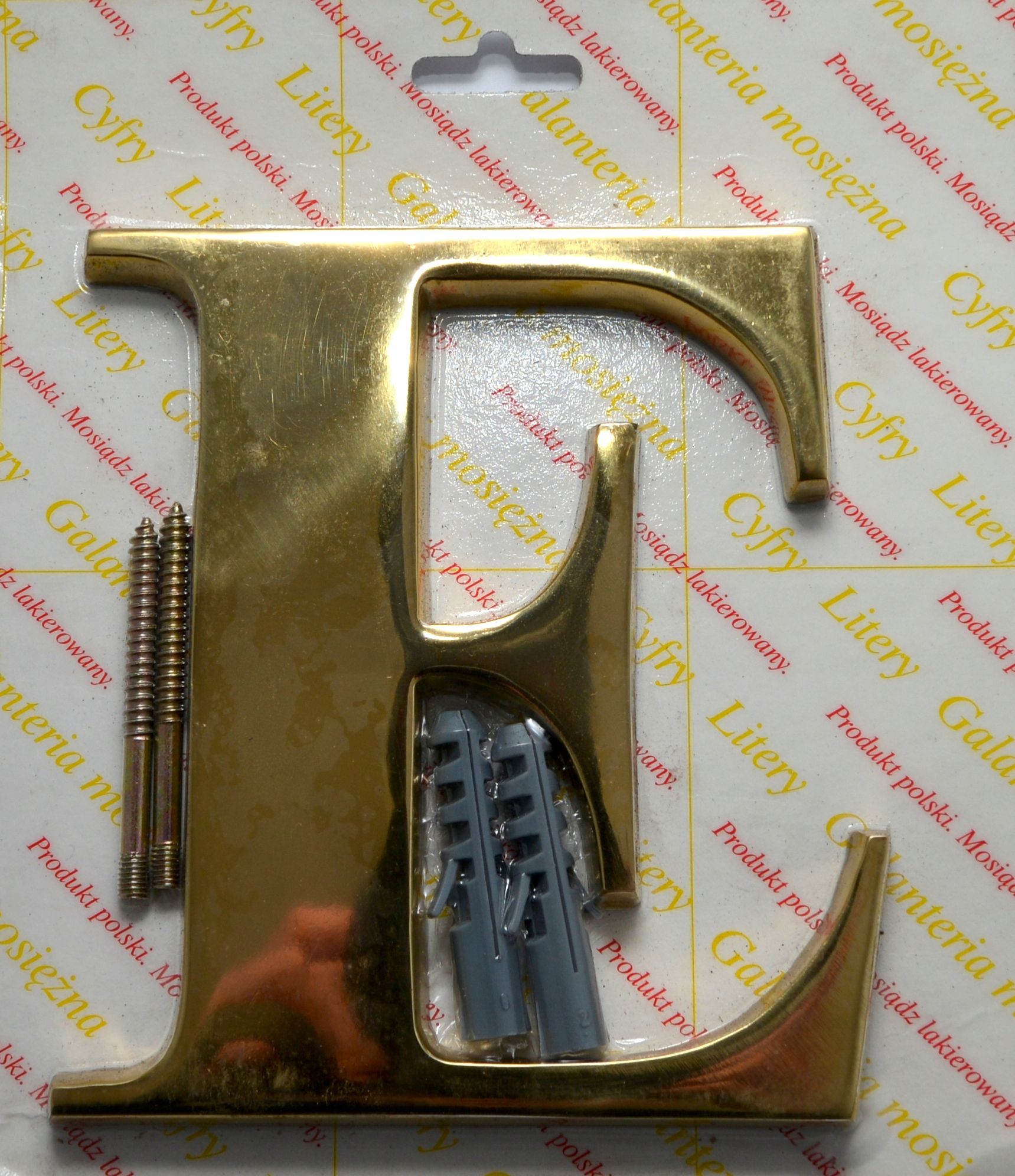  Raidė žalvarinė golden ant namo 14 cm