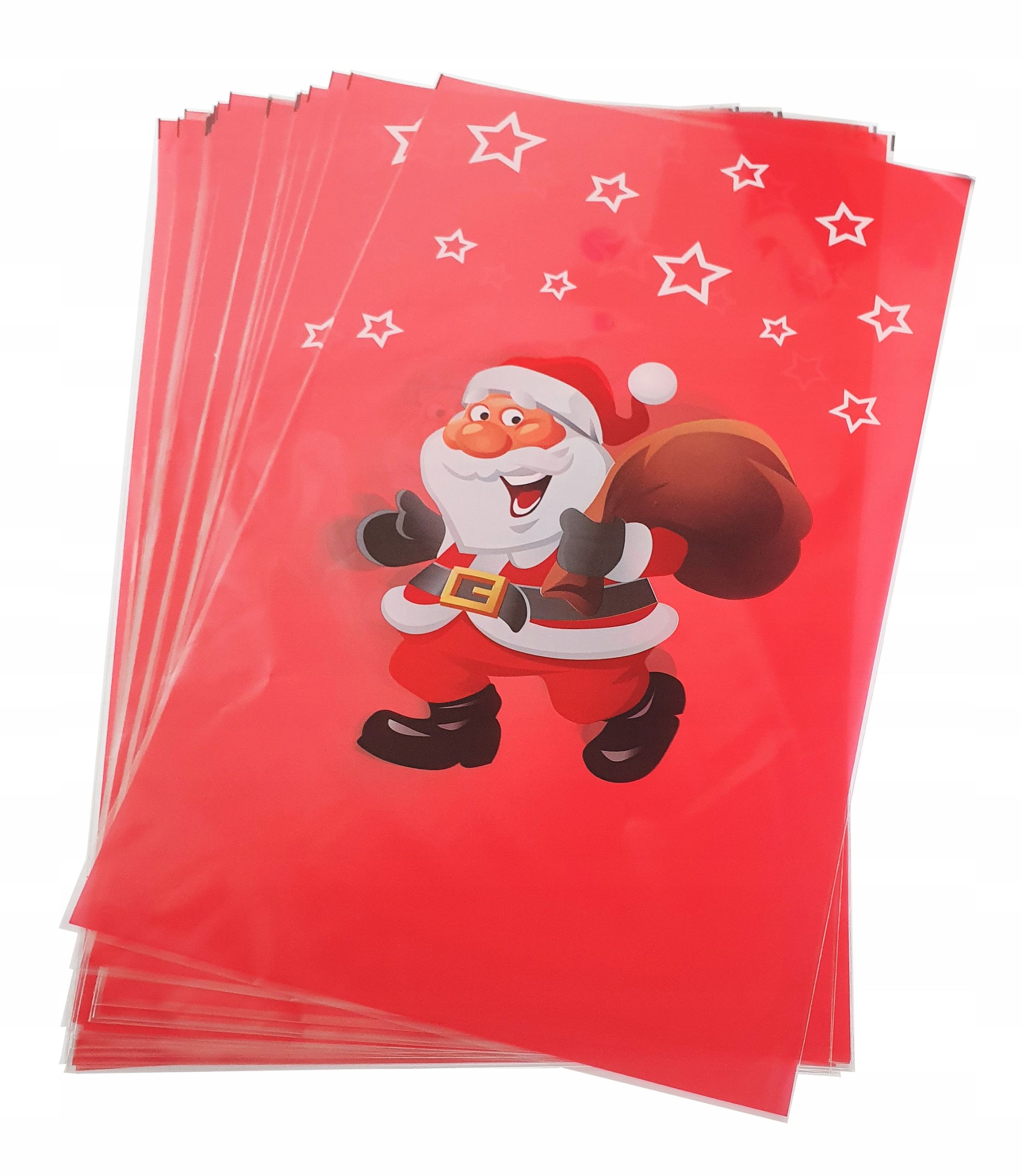  Tašky celofán plast dárek slavnostní santa claus 25x40 10 ks.