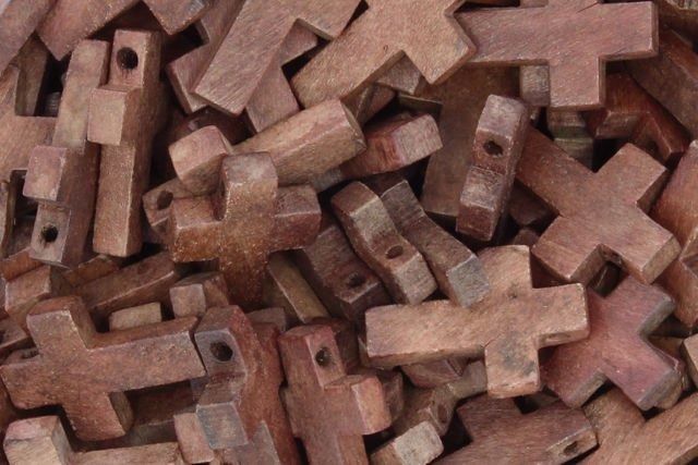  Cross cross wooden - rozanca pendant 22mm 10 pcs.