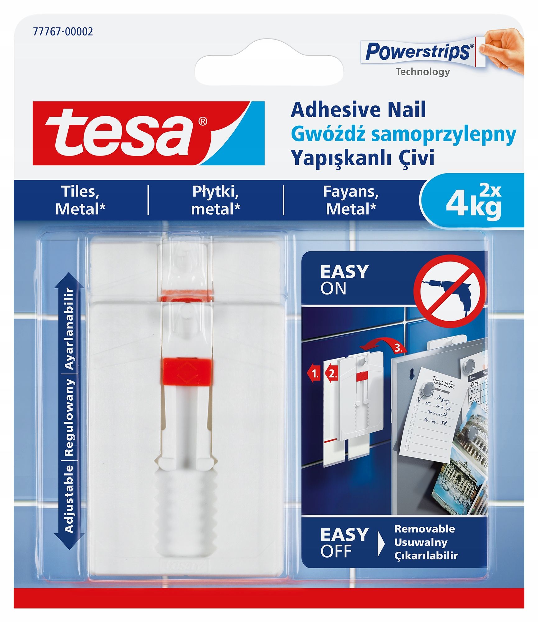  Tesa vinis lipnus paveikslams - kabliukai sieninis montavimas baltas 1kg x2