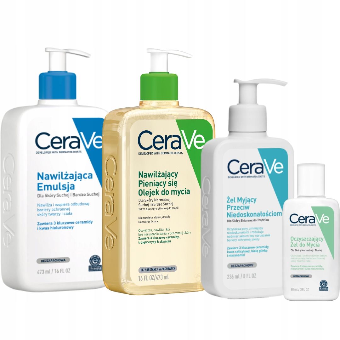  Garnitur cerave feuchtigkeitscreme gesichtscreme spf 50 52ml, öl pieniacy sie