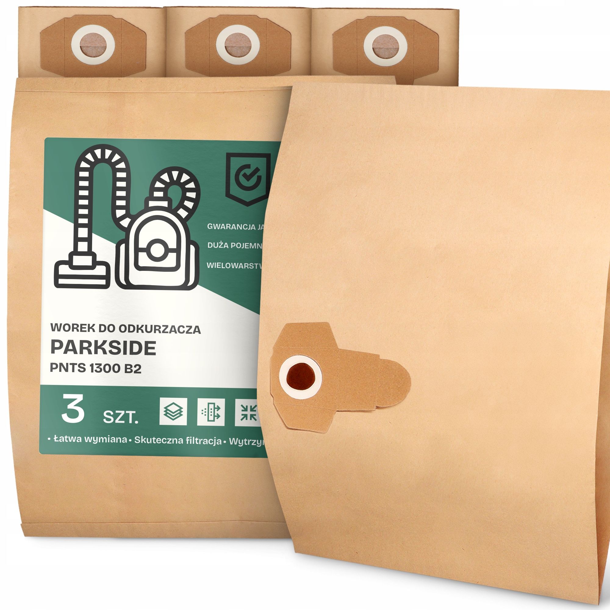  2x bag for a vacuum cleaner parkside pnts 1300 b2 paper big bag bags 2a