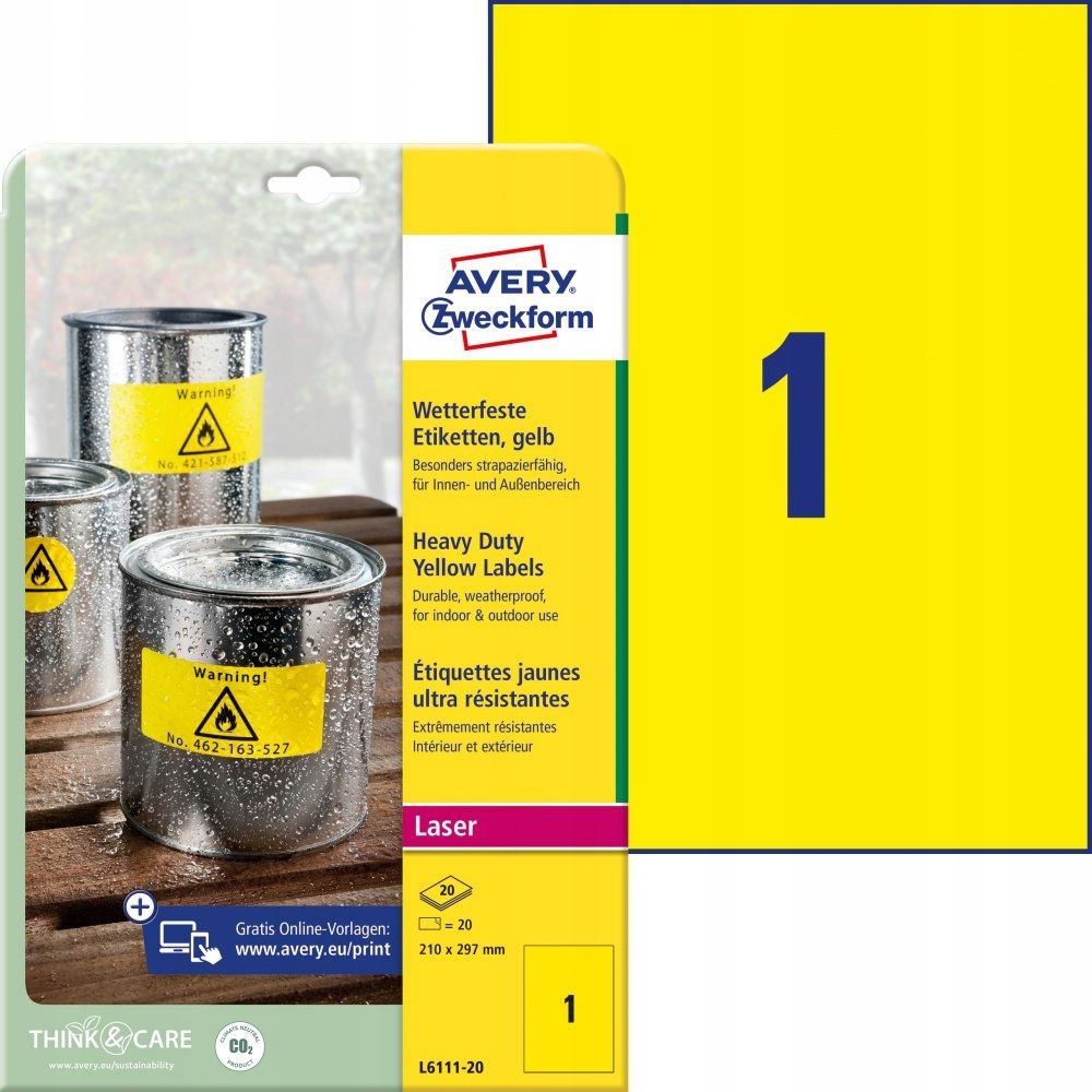  Etiketės avery zweckform 105-74mm 100 lapų x4