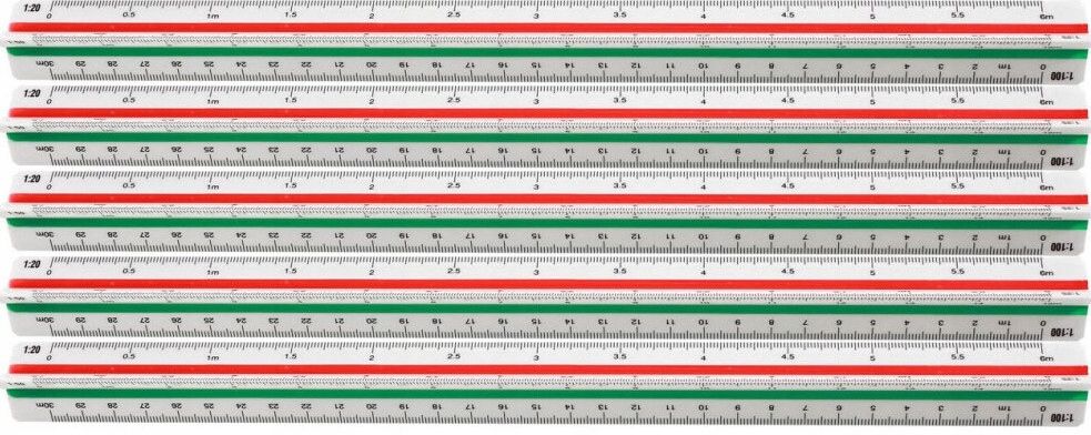  Leniar ruler with scale 30cm urban planner 1:20/25/50/100..500