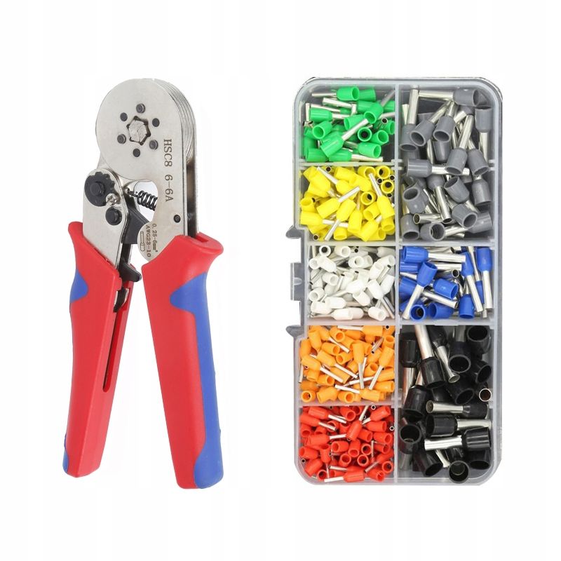  Hsc8 6-6a crimpzange 0.25-6mm2 23-10awg mit clips ferrulowymi 400pcs
