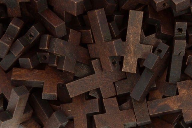  Cross cross wooden - rozanca pendant 22mm 10 pcs.