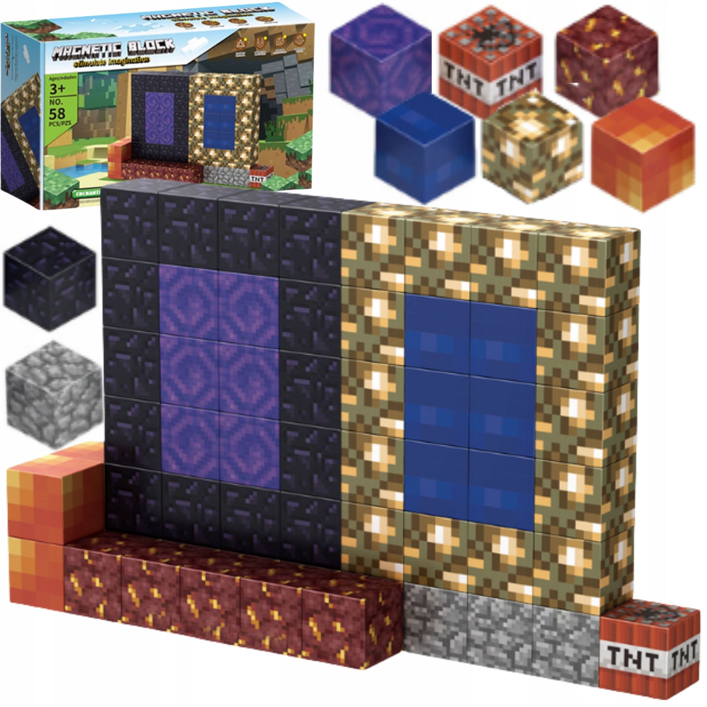  Magnetické bloky kocky 3d 2x2 stavebníctvo kocky množina 100 el.