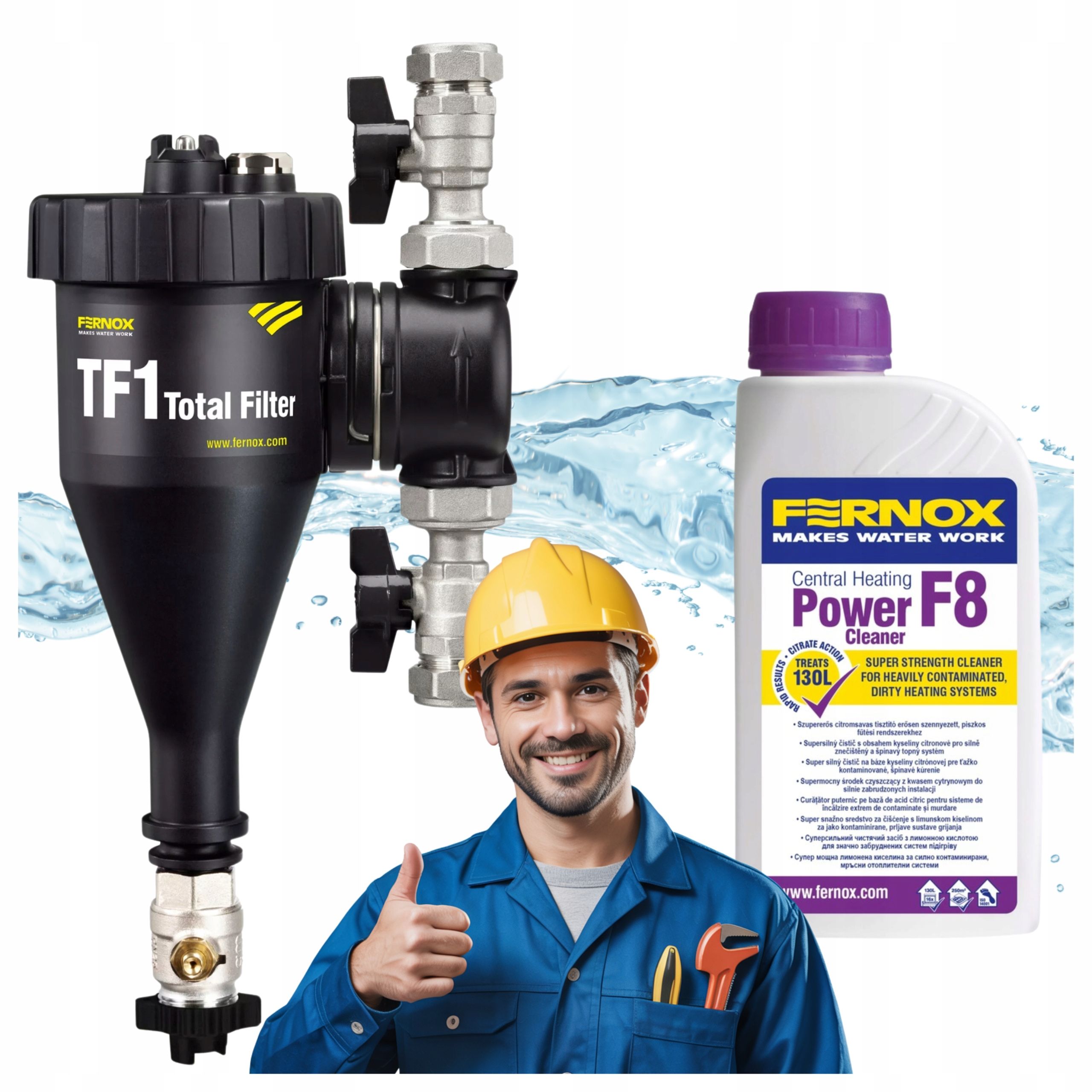  Netīrumu atdalītājs magnētiskais filtrs 22mm fernox tf1 + inhibitors f9