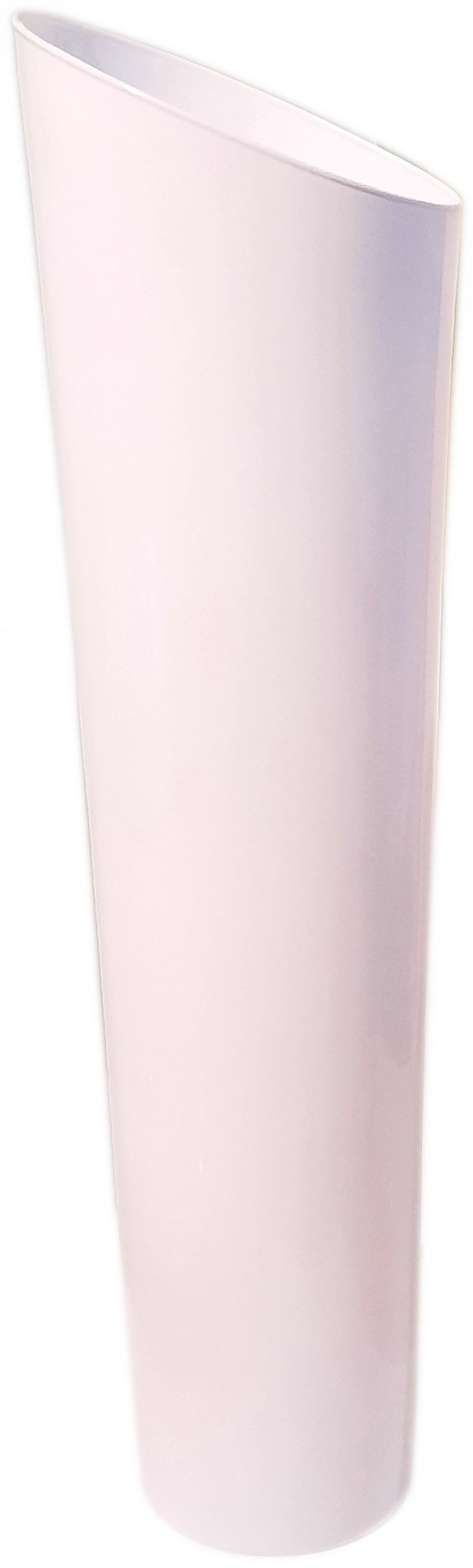 Vāze augsts glāze h60 cm oriģināls veidlapa balts spīdums spīdīgs