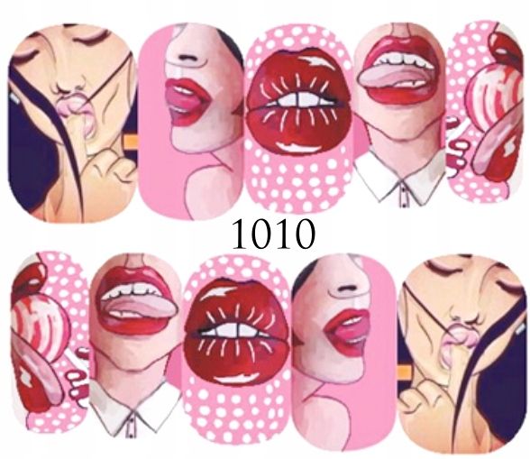  Water nail stickers for nails rainbows, mouth, pride, cigarette - nr 1011