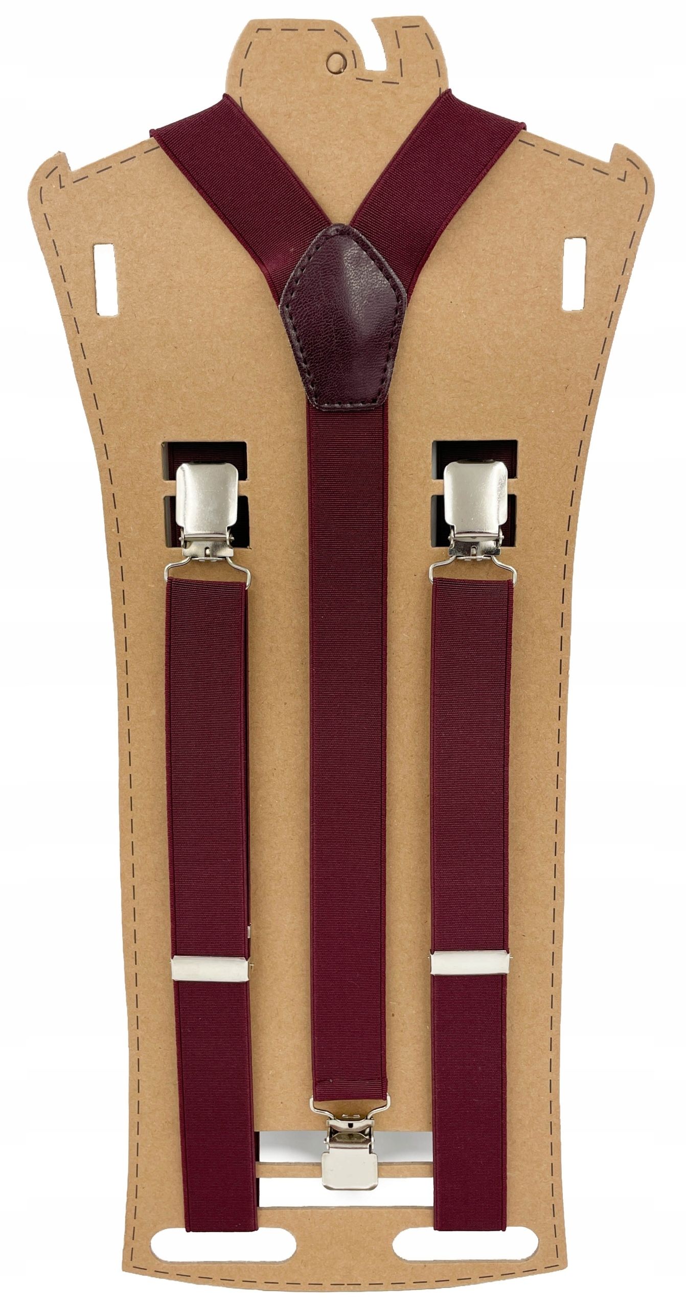  Burgundy uniform smooth braces for trousers