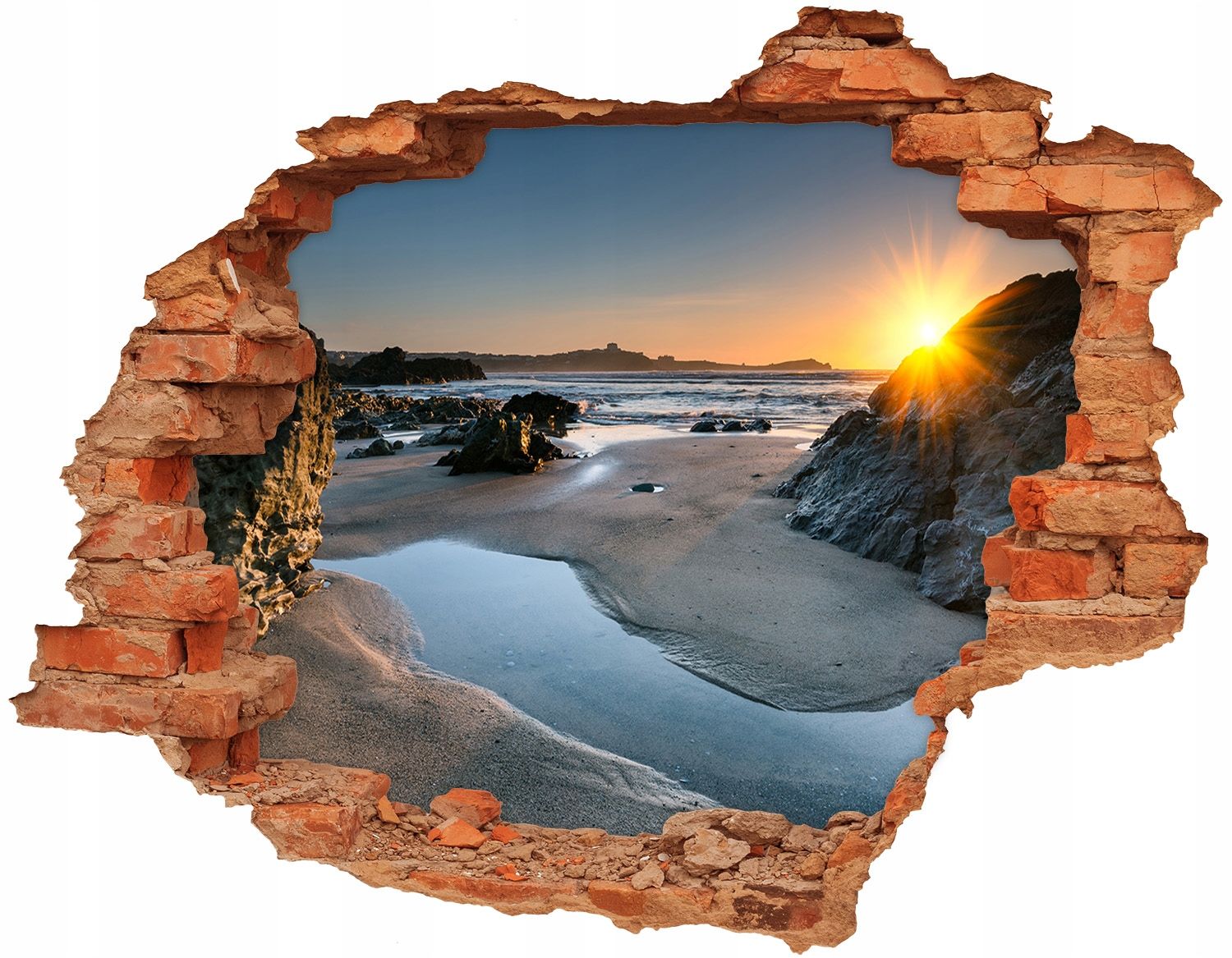  Otvor 3d výzdoba na zdi 148x115 cm lilie voda