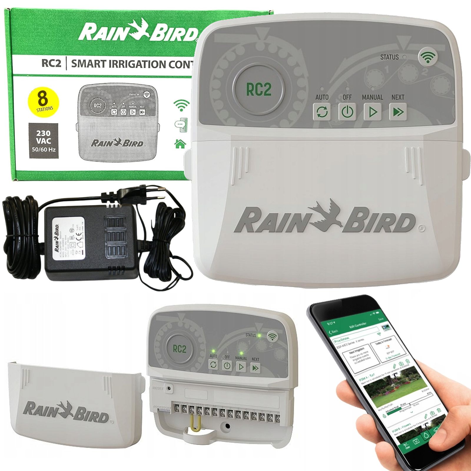  Controller for irrigation garden outdoor zewnetrzmy rc2 8 zones rain bird with wifi