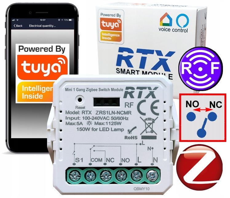  Rtx modul stmívač 2 kanály v krabici zigbee tuya