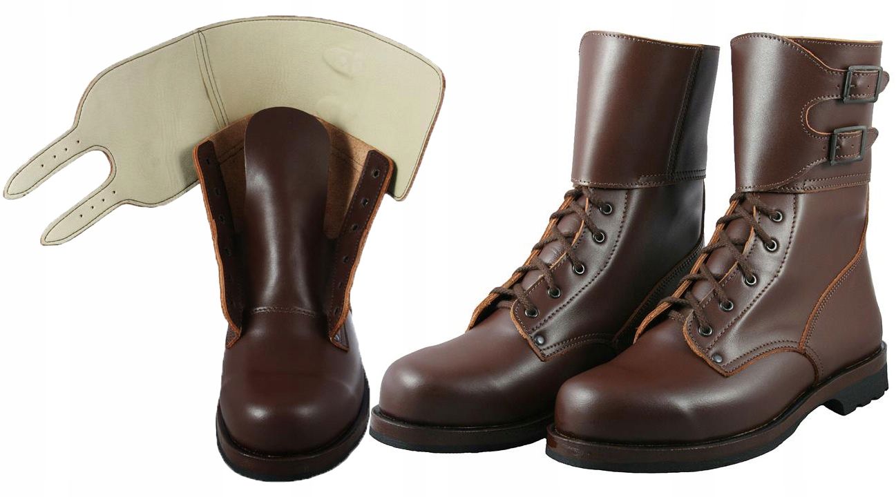  Military boots tighteners brown color leather size. 42