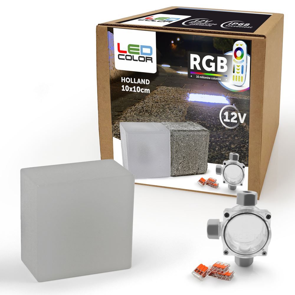  10x šviečiančios trinkelės led olandija 10x10 rgb