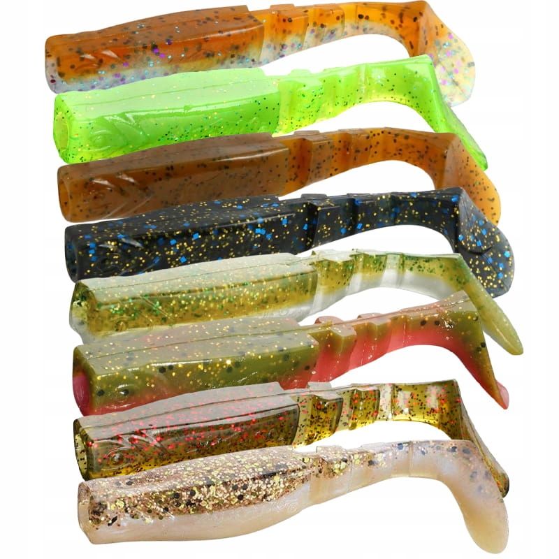  Kopa ēsma gumija rippery mikado real fish perch 9,5cm strazdiem 5 gab.