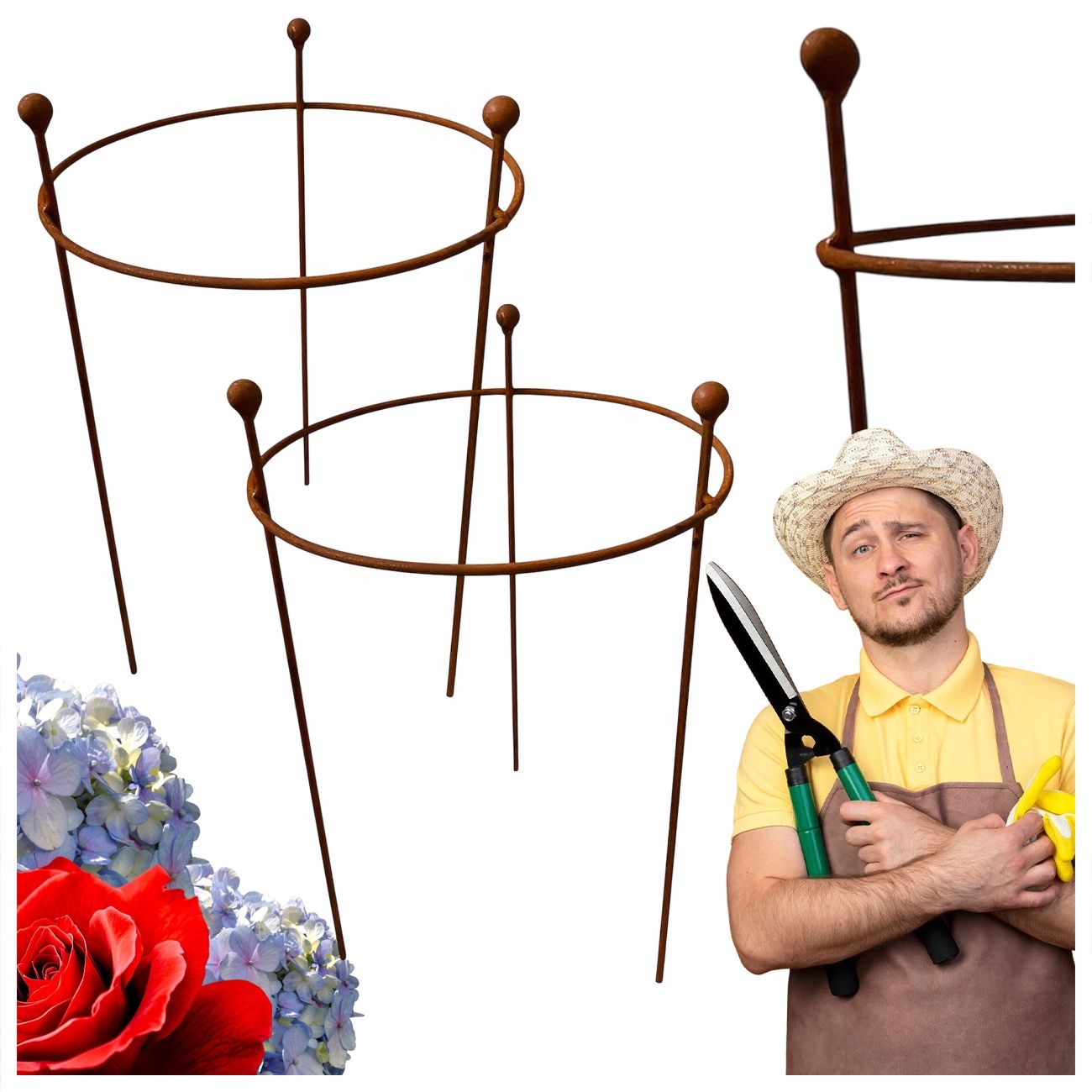  Support for bushes plants flower roses pergola 30/50cm single-seater semicircular