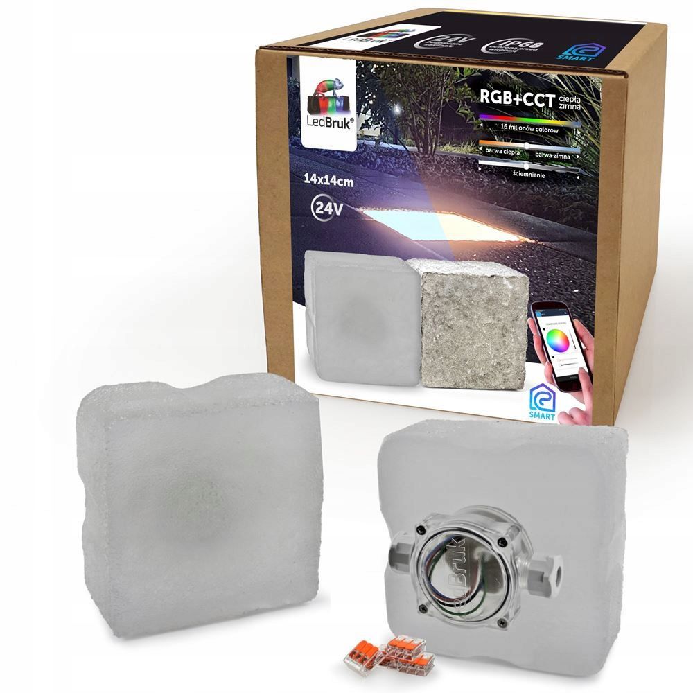  Šviečiančios trinkelės led apšvietimas į libet akropol 14x10 24v rgb + cct