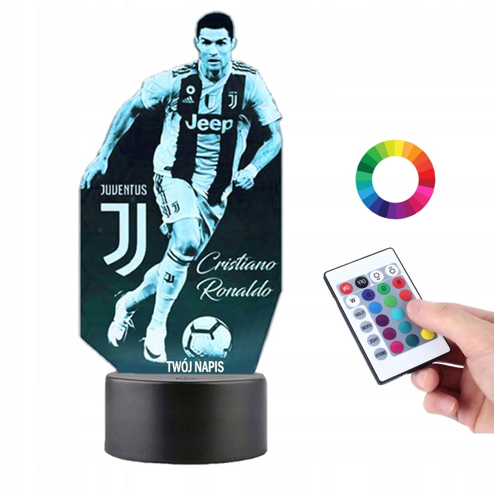  Lemputė ant stiklo lionel messi 3d led rgb + valdymo pultelis 16 spalva