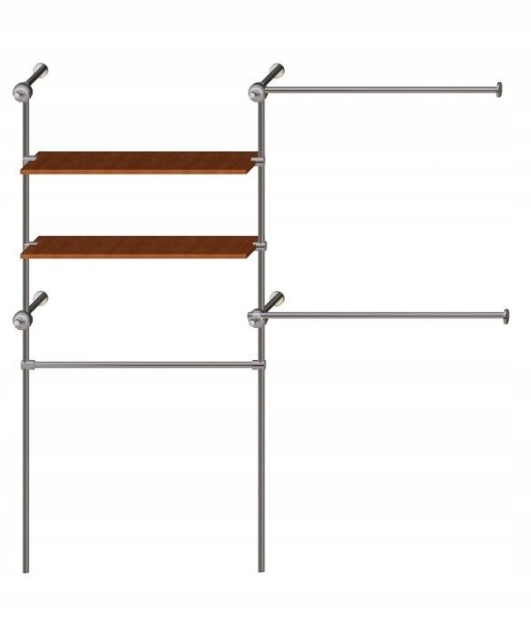  Stand with holder for clothes hangers shelf 2x1,5m