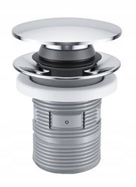  Cork without overflow hole, with overflow klik-klak round universal plastic pvc