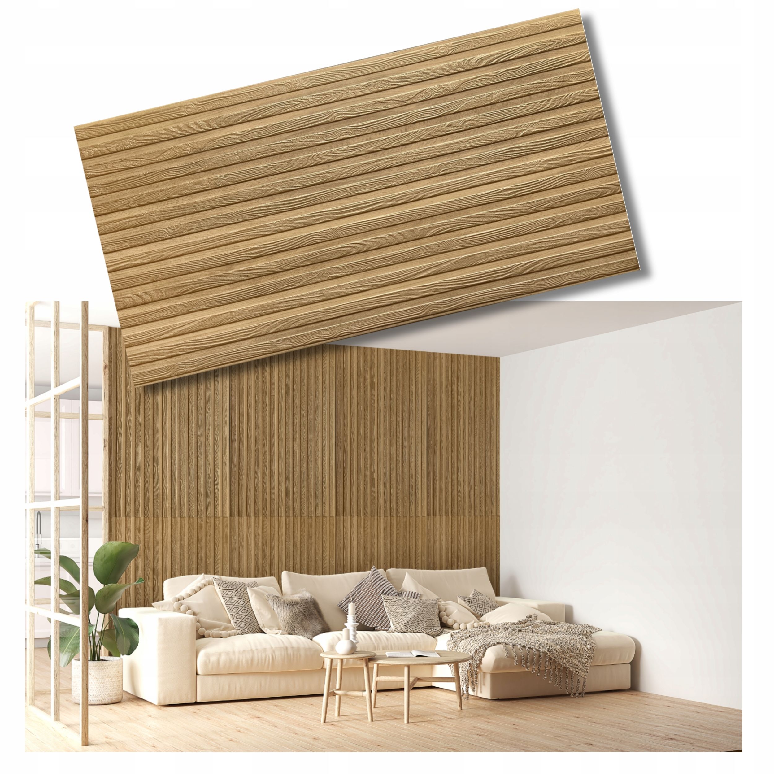  Seinapaneelid laed lamellid beež kuldne lamel 100x50cm 1 tk. 19-zl