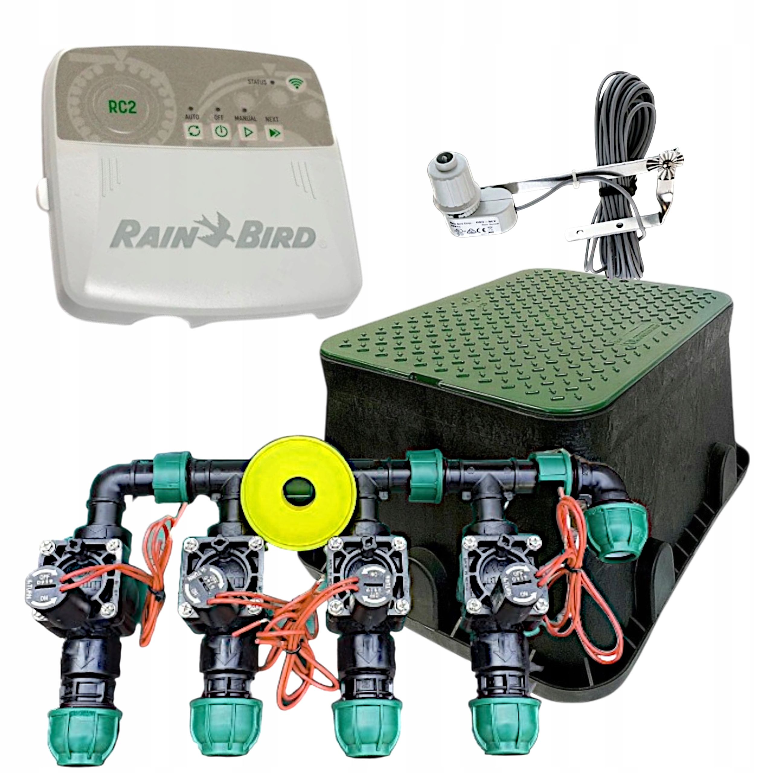  Set automatic irrigation garden 4 sections 12 sprinklers + box