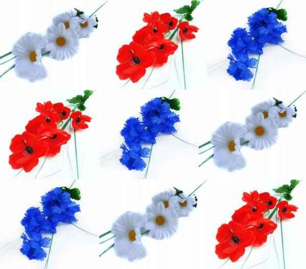  Poppy oks 3 lilled red kunstlilled