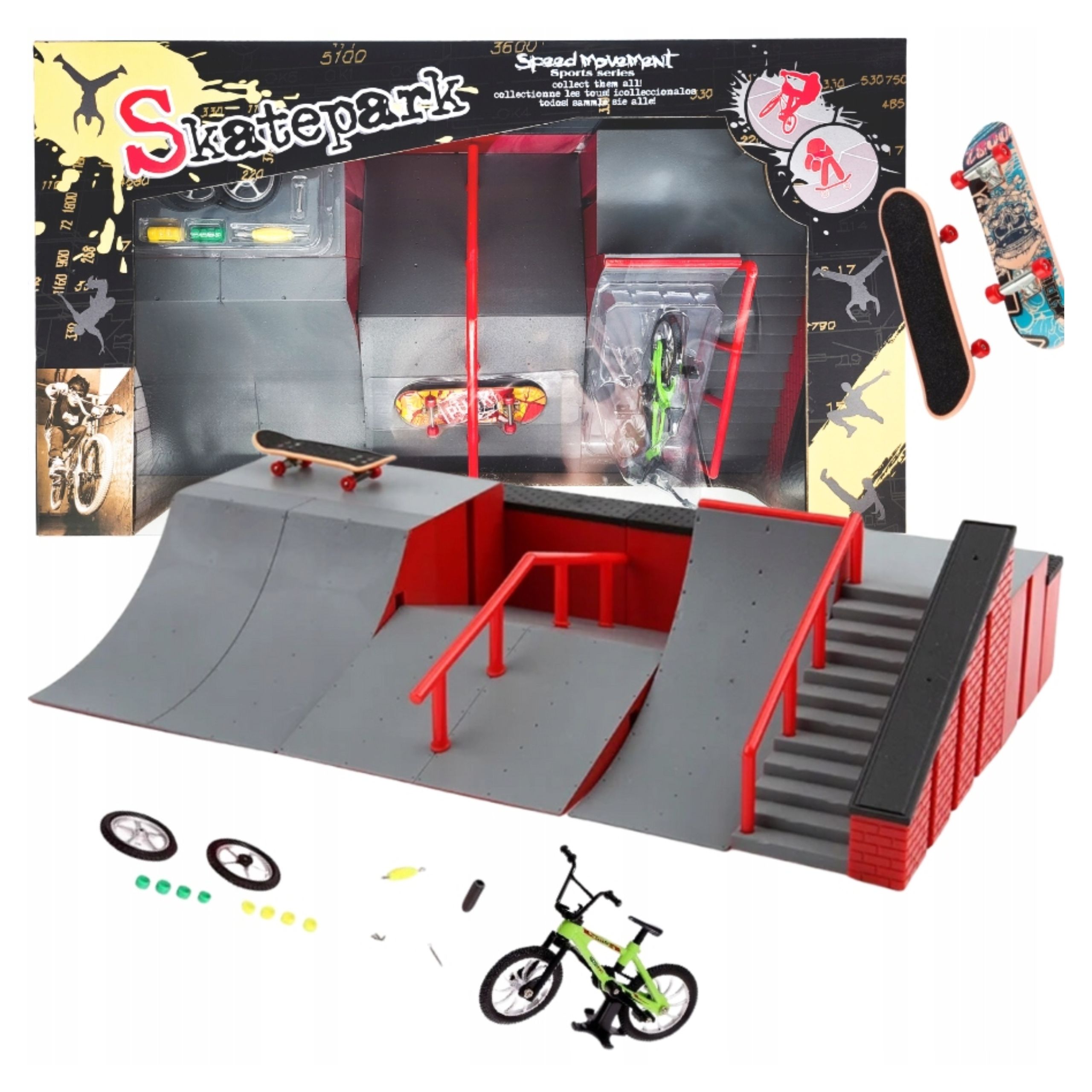  Množina fingerboard veľký skateboardový park pre deti skateboard + bicykel fb-09-c