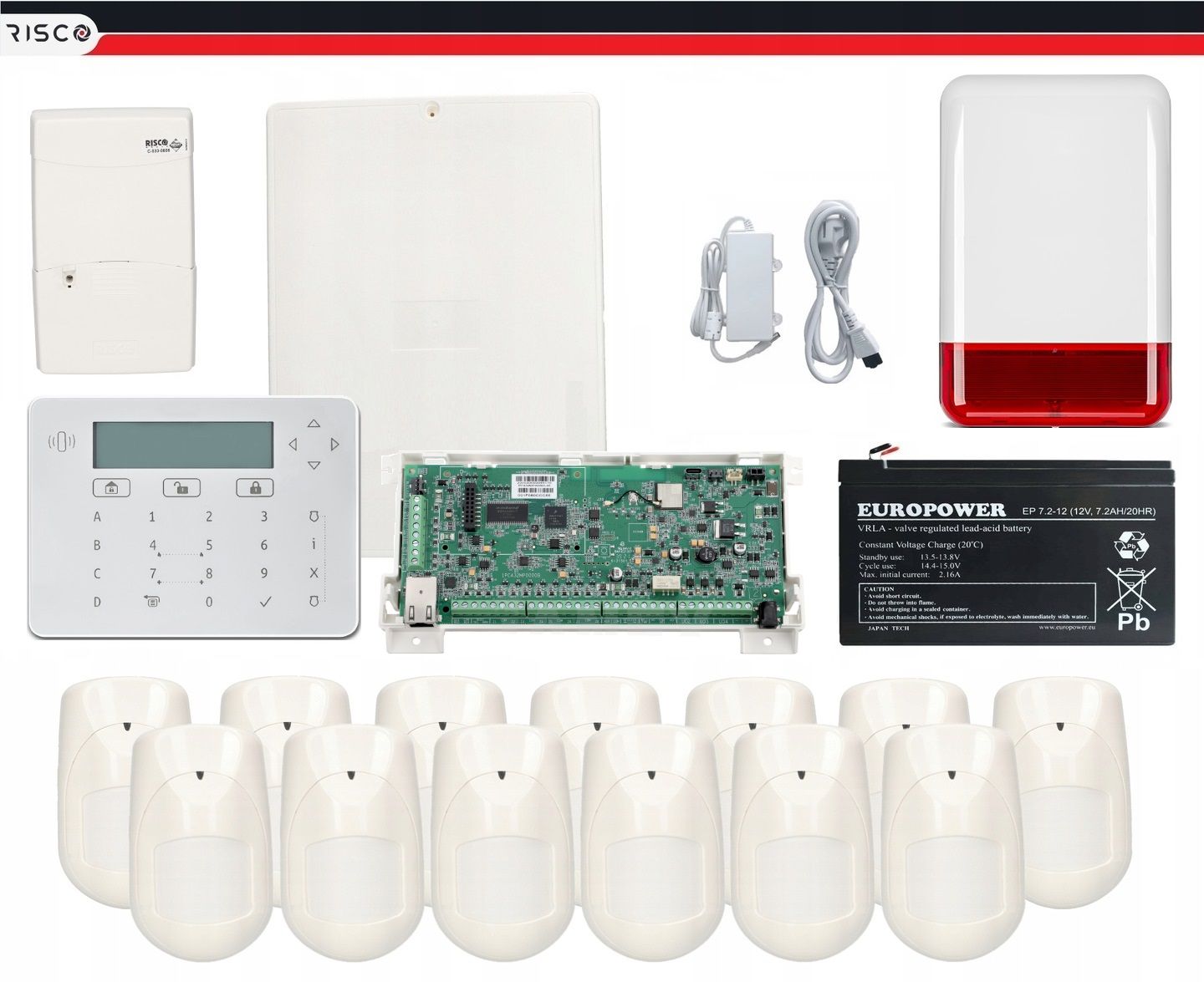  Wireless system alarm lightsys + risco wifi set 7 pir house company