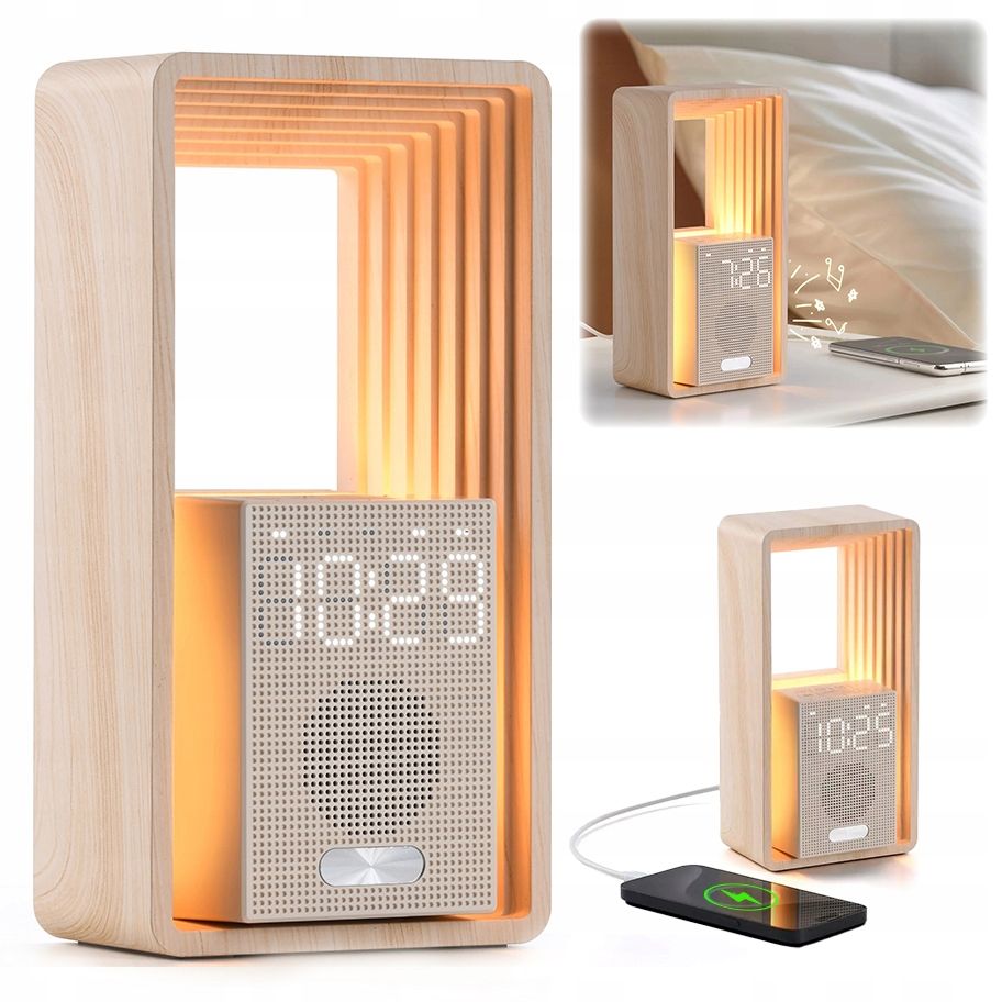 Nakts gaisma led lampa elektroniskais pulkstenis modinātājs trokšņa ģenerators usb