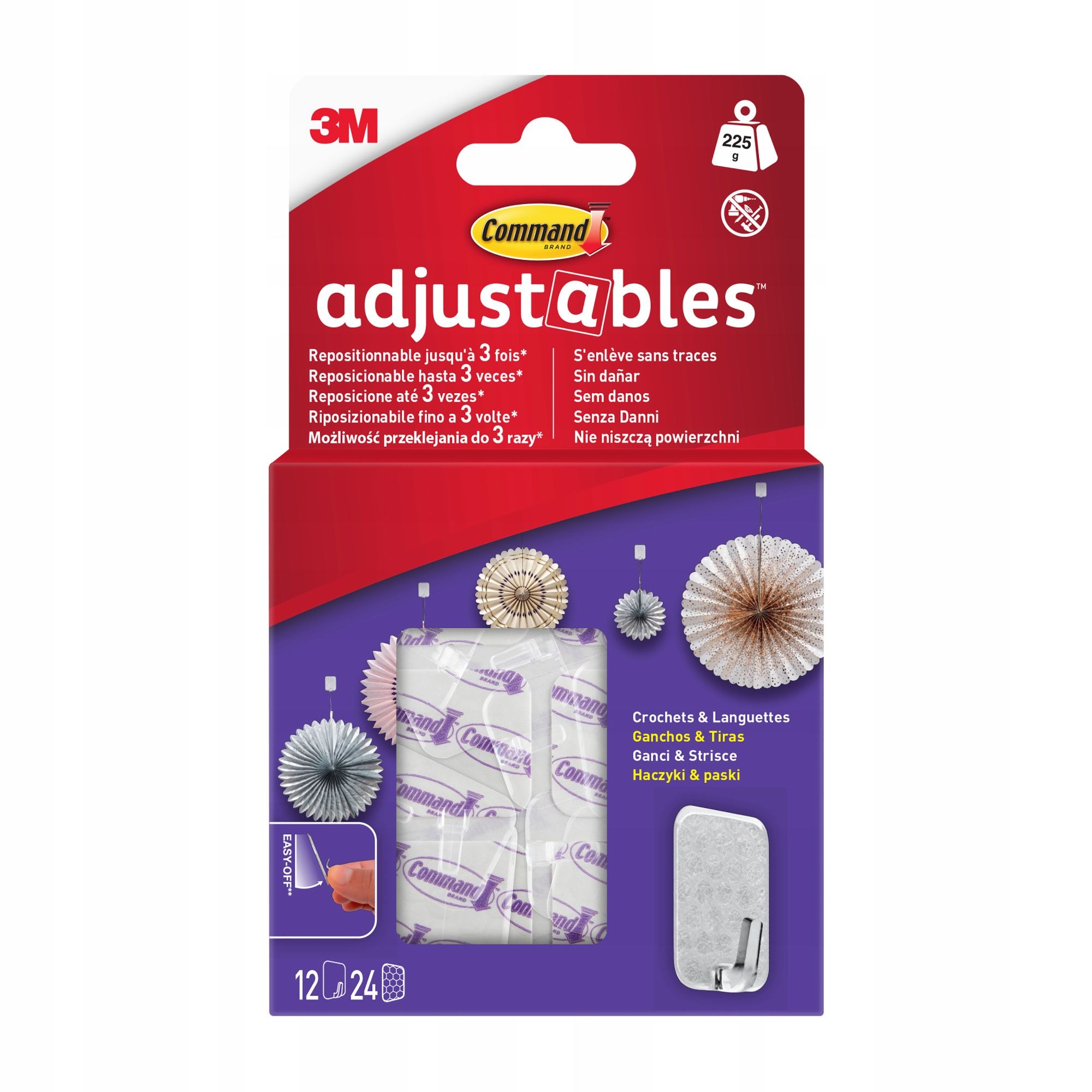 Príkaz adjustables priehľadné háčiky dekoratívne 12 počítač. + 24 popruhy