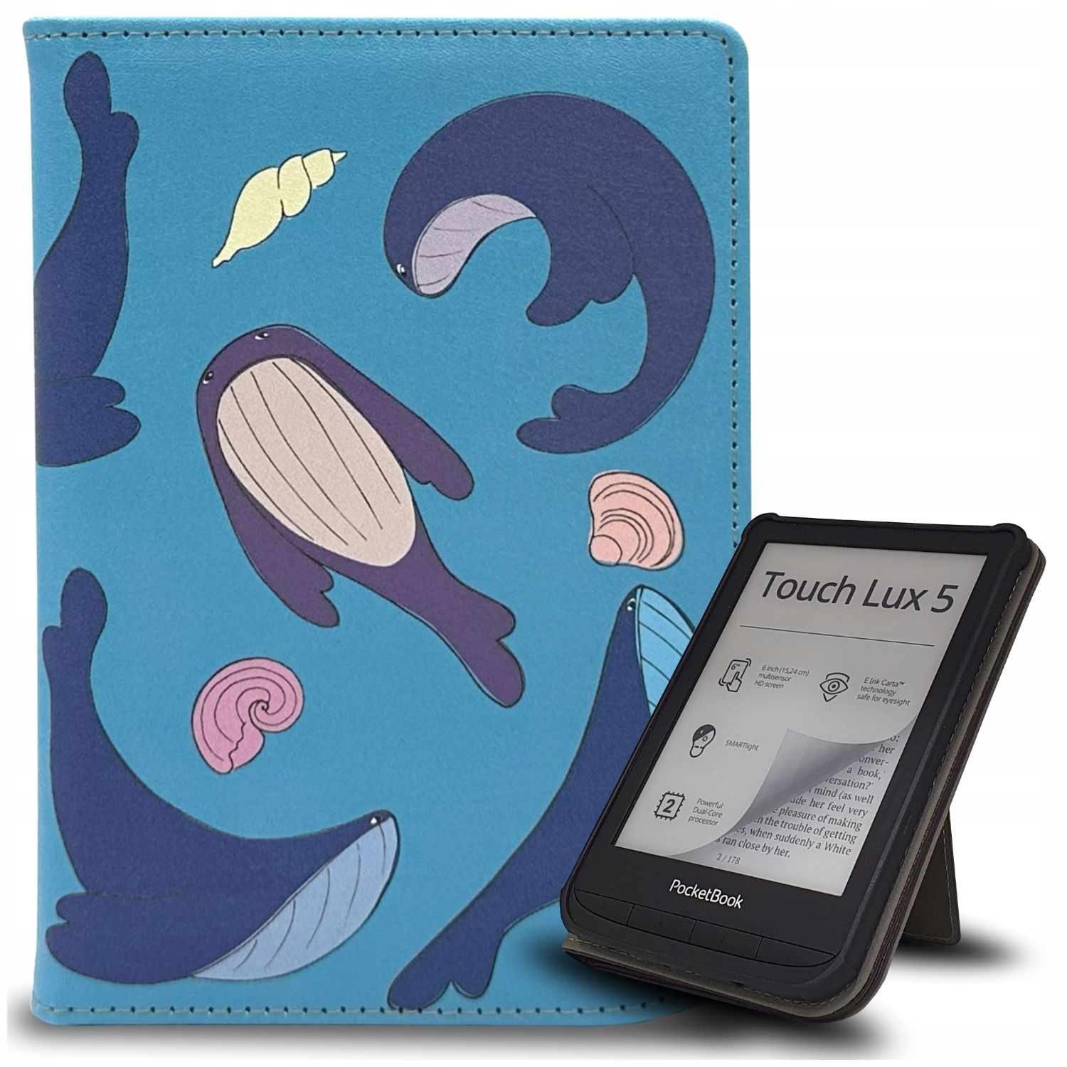  Byla viršelis case į pocketbook color, basic lux 2 4, touch lux 4 5, gobook