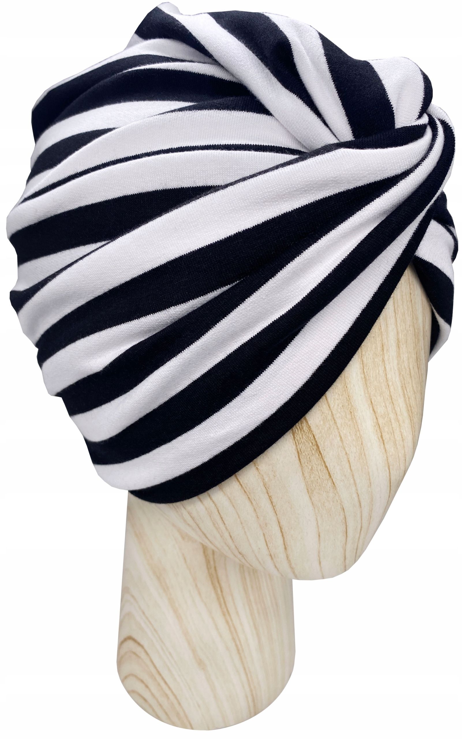  Mütze turban twist jersey baumwolle green lines onkologie