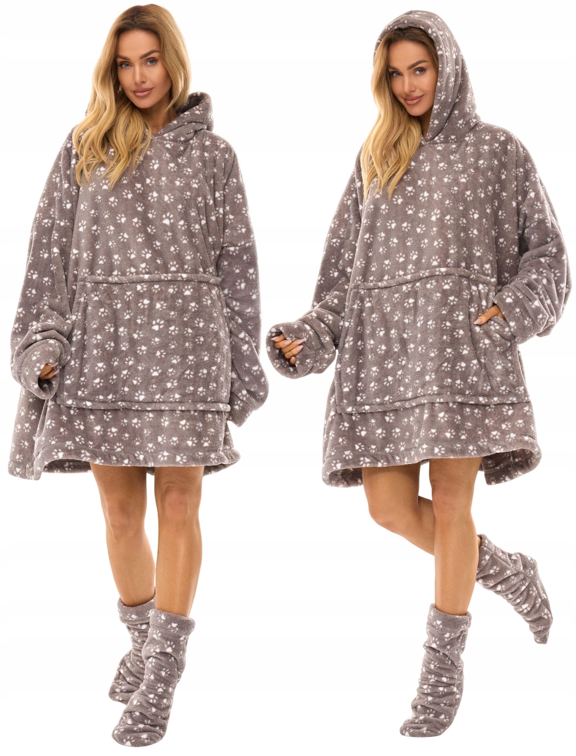  Megztinis pledas - koco-bluza oversize šiltas mila - universalus dydis