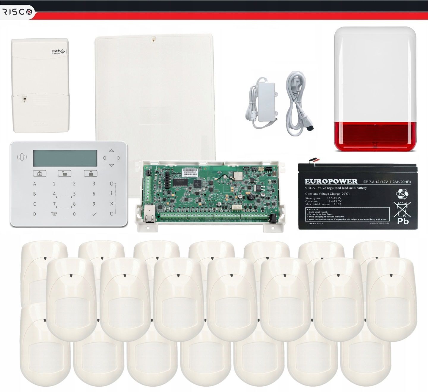  Wireless system alarm lightsys + risco wifi set 7 pir house company