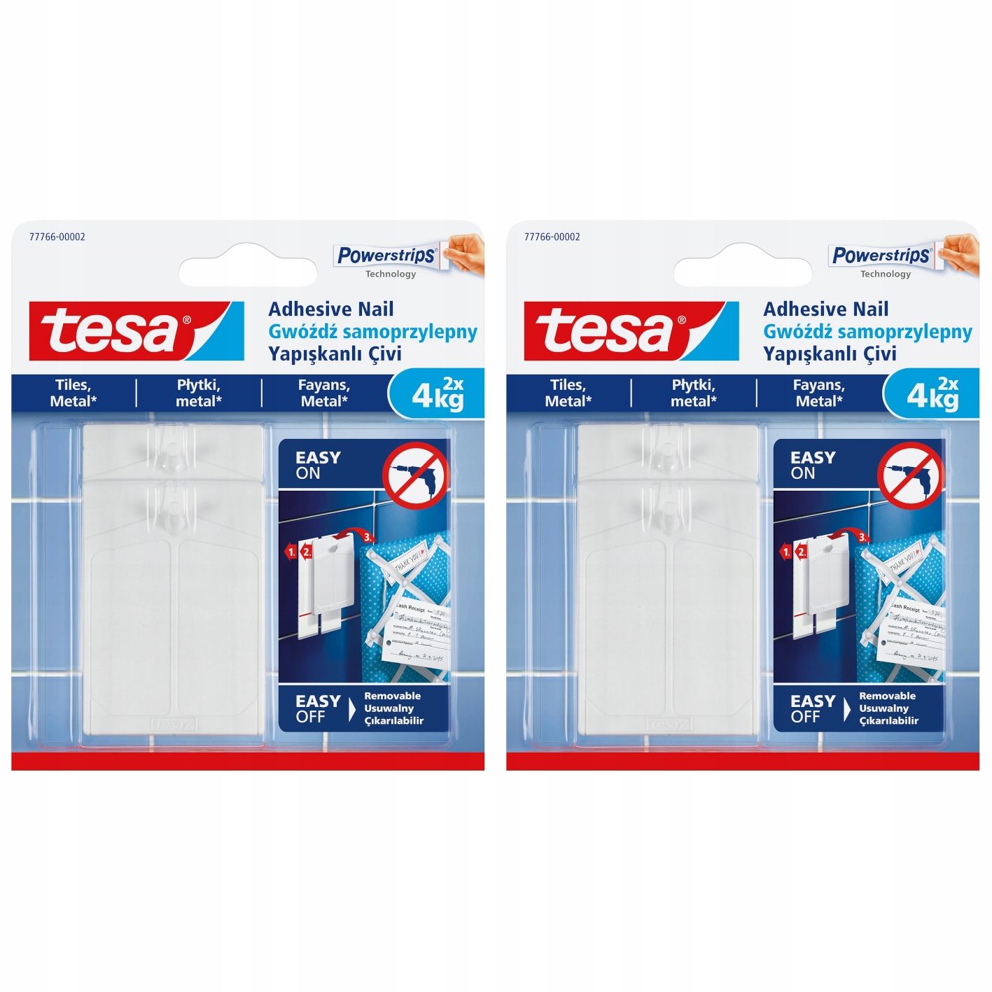  Tesa vinis lipnus paveikslams - kabliukai sieninis montavimas baltas 1kg x2
