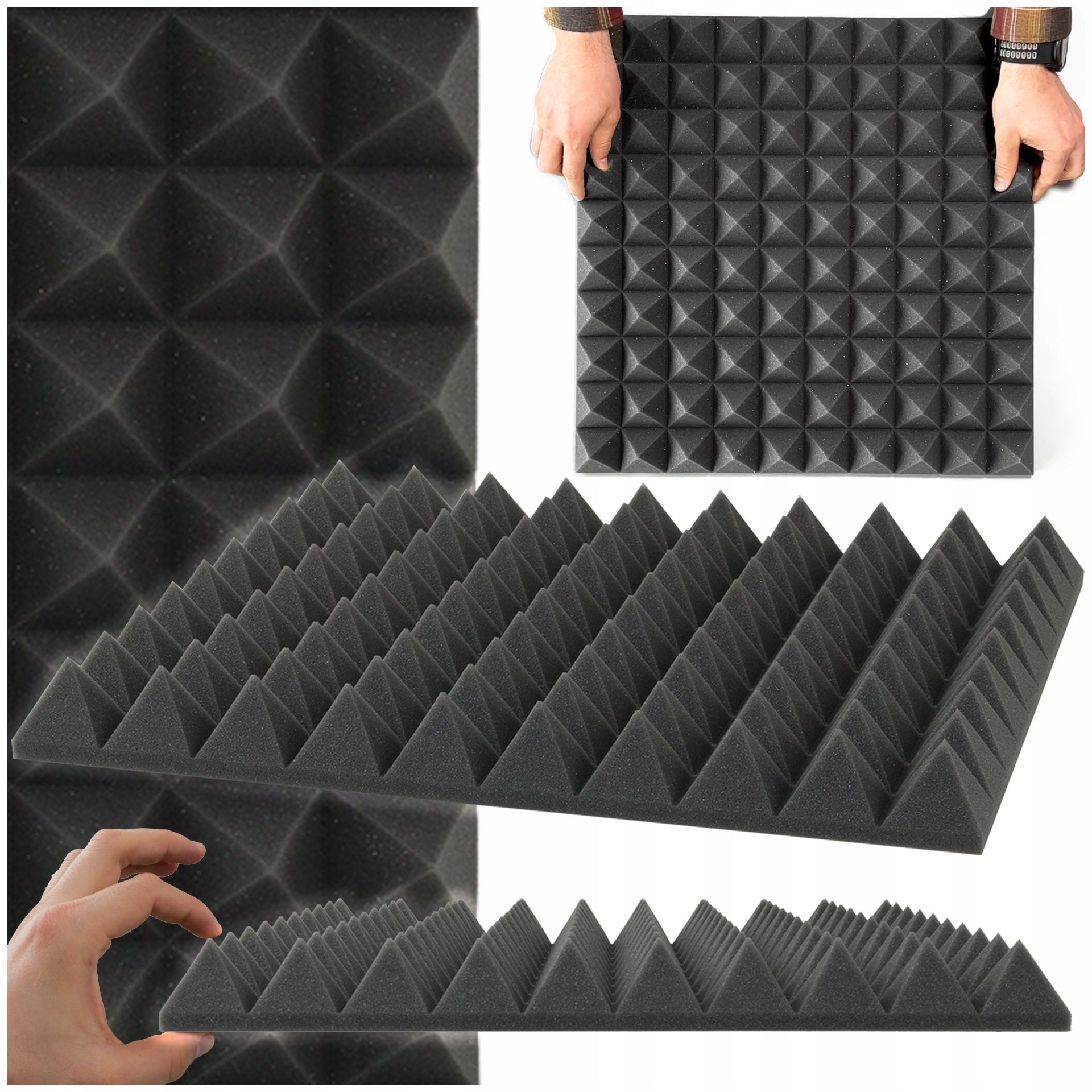  Akustinis skydelis basotect piramidė 50 x 50 cm sunkiai degi slopinanti poglos