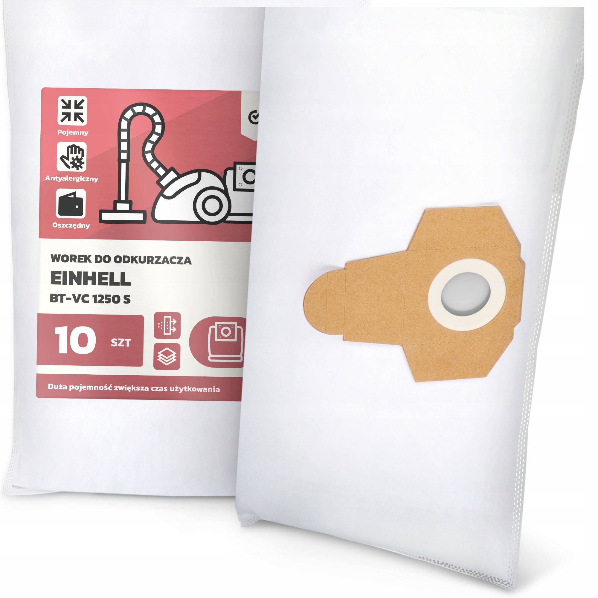  2x bag for a vacuum cleaner einhell bt-vc 1250 s synthetic textiles bags g9
